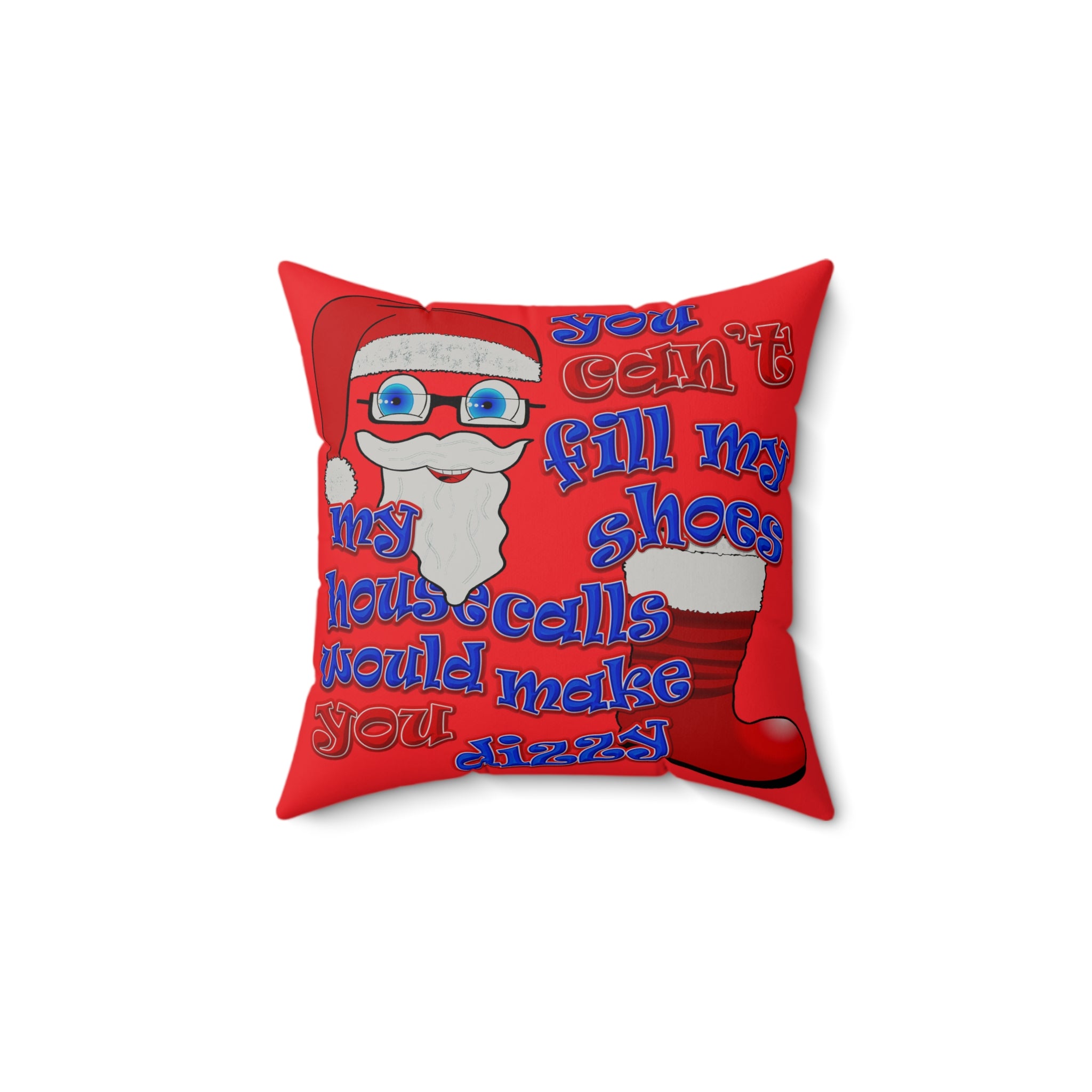 santa's shoes - Faux Suede Square Pillow - (red)