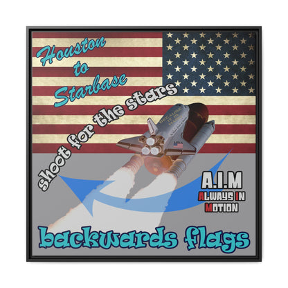 shoot for the stars - framed canvas art (grey)