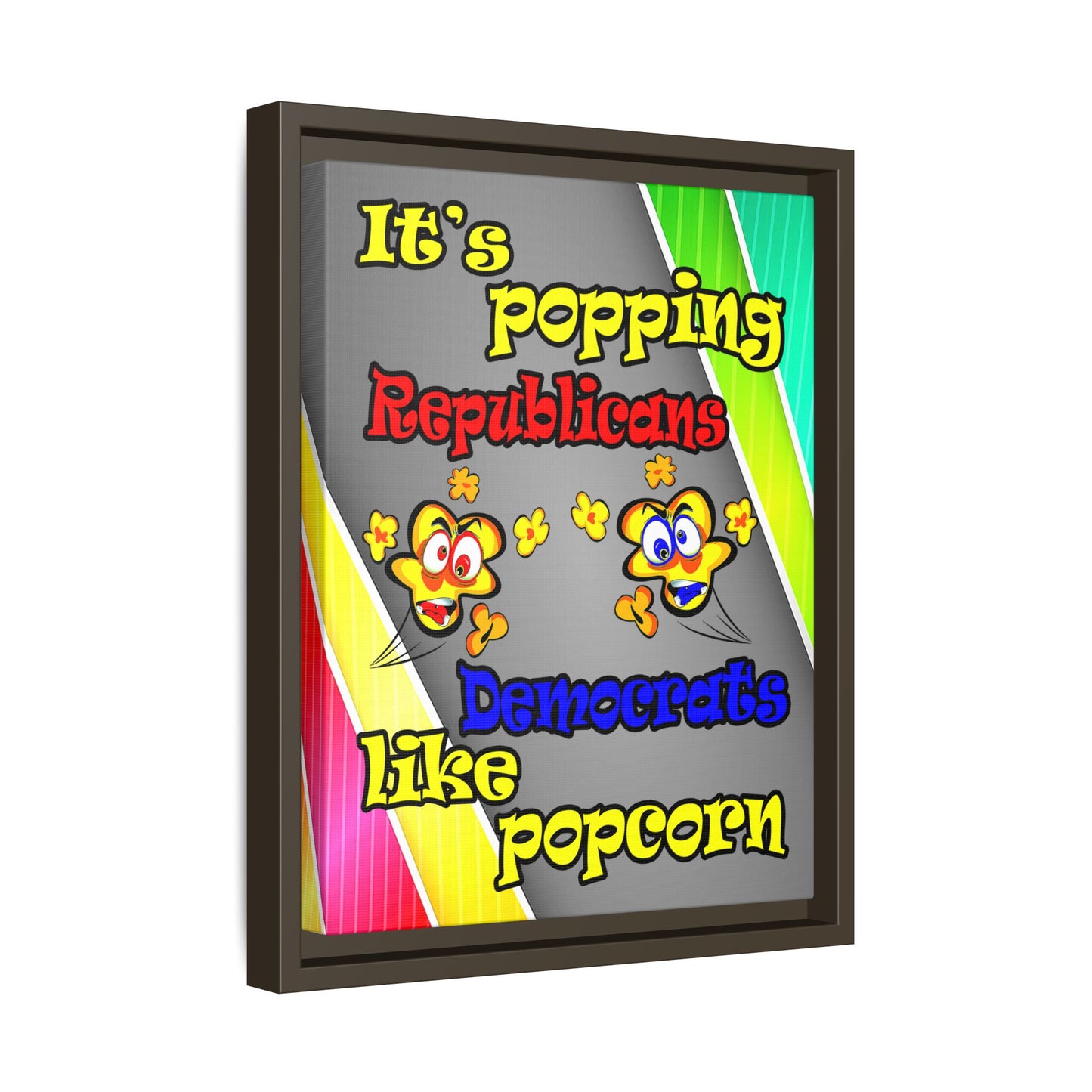 popping like popcorn - framed canvas art (rainbow split)