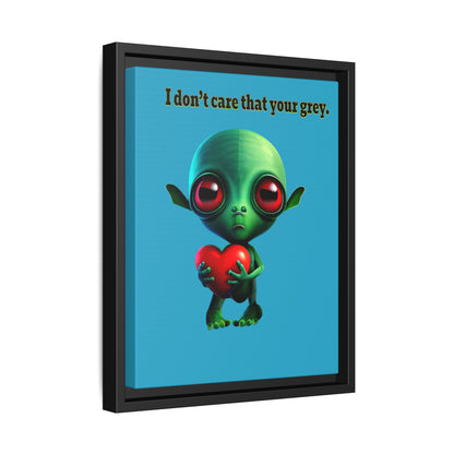 I don't care that your grey - framed canvas art (turquoise)