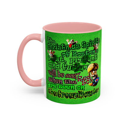 christmas spirits of boston - Accent Mug (green turf)