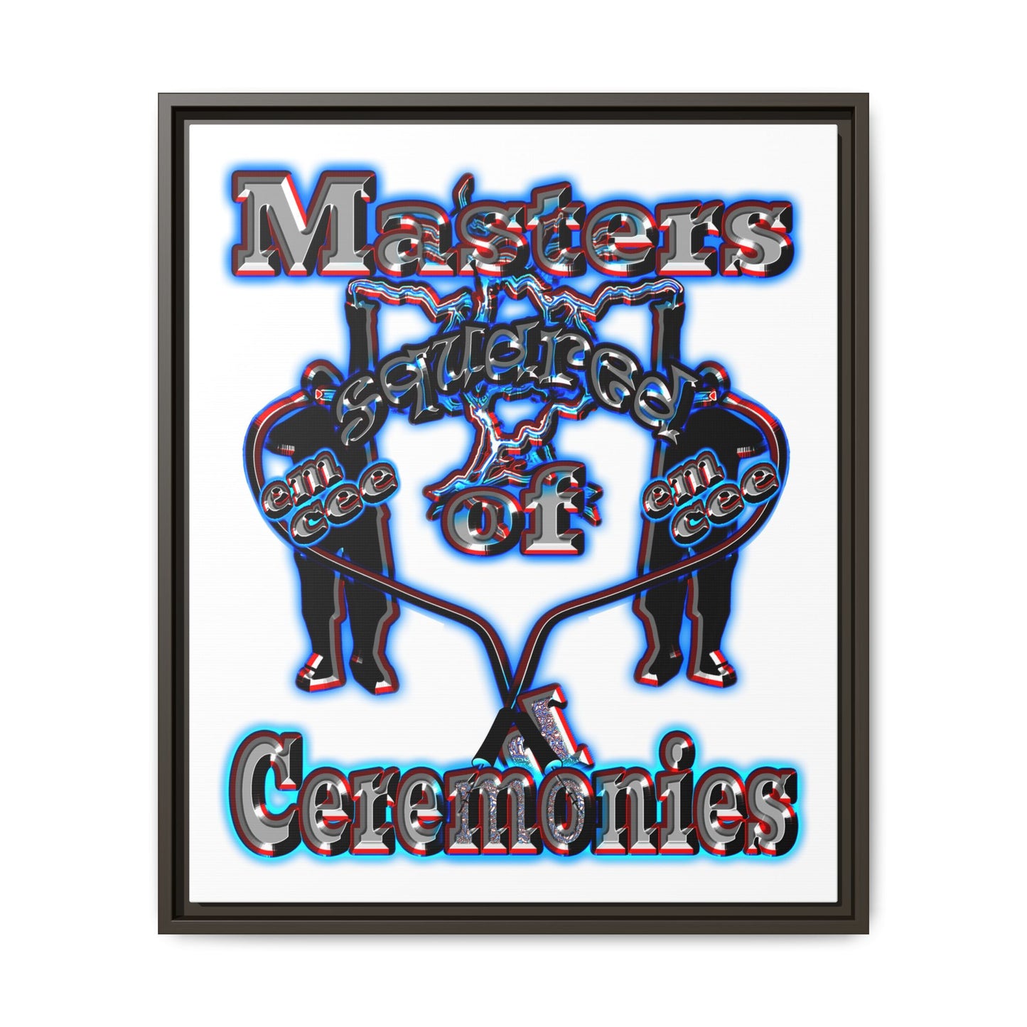 em cee squared - framed canvas art (white)
