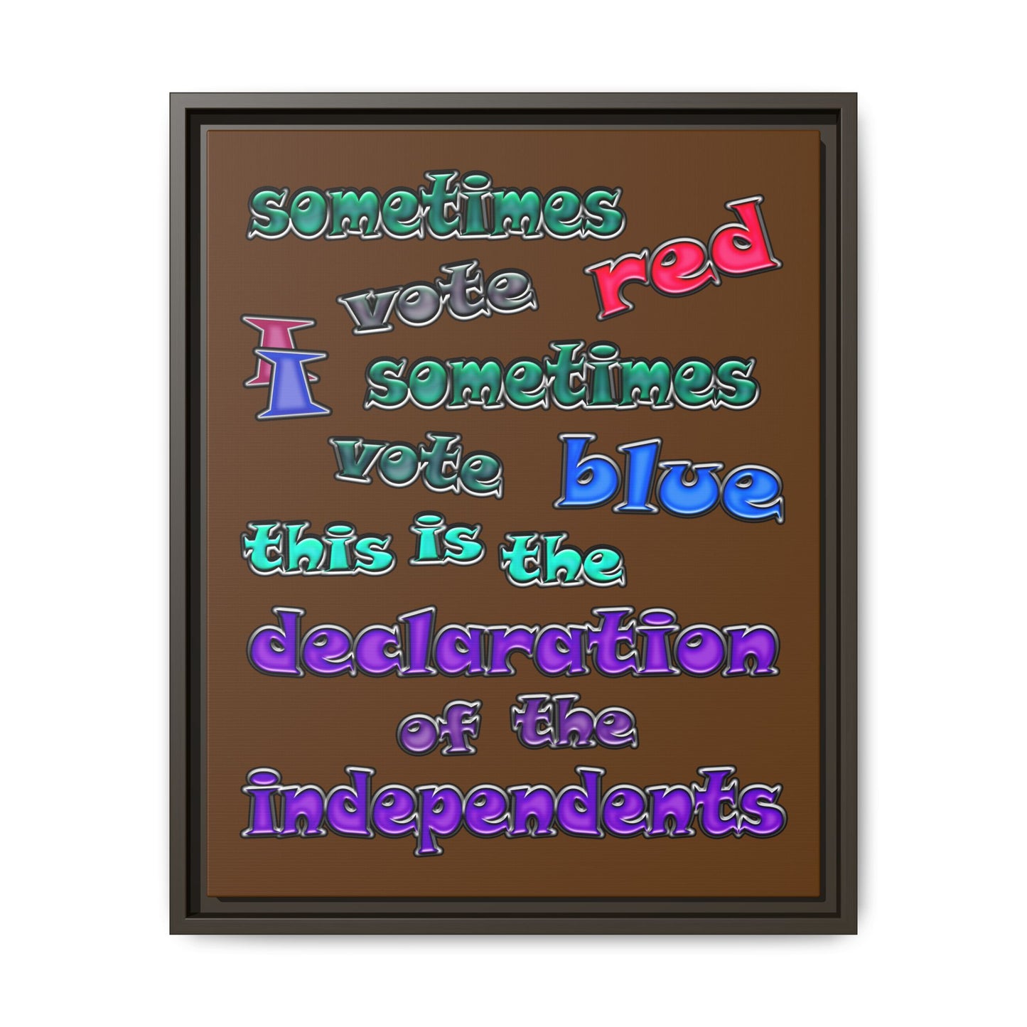 declaration of the independents - framed canvas art (brown)