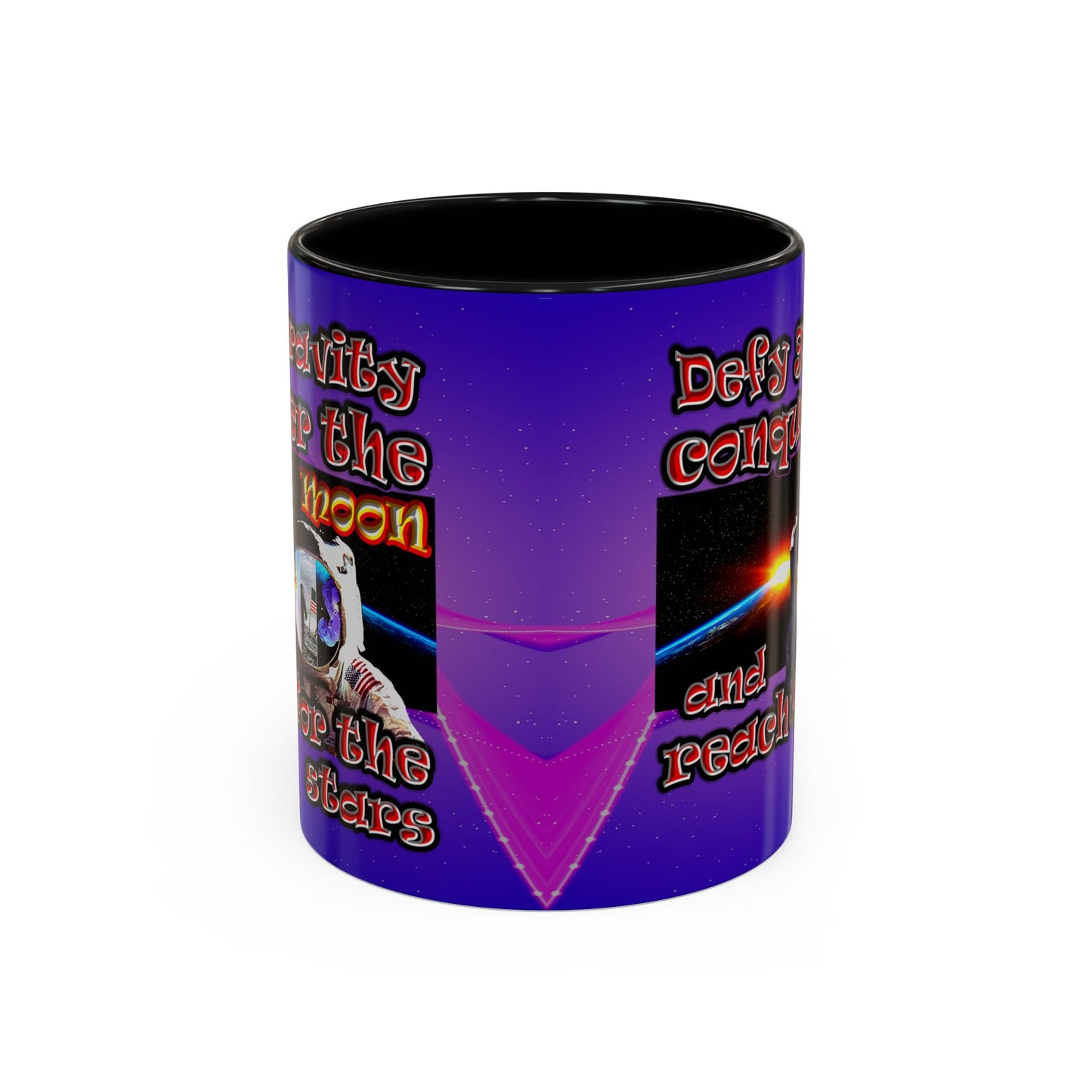 defy conquer reach - Accent Mug (purple-pink wave)