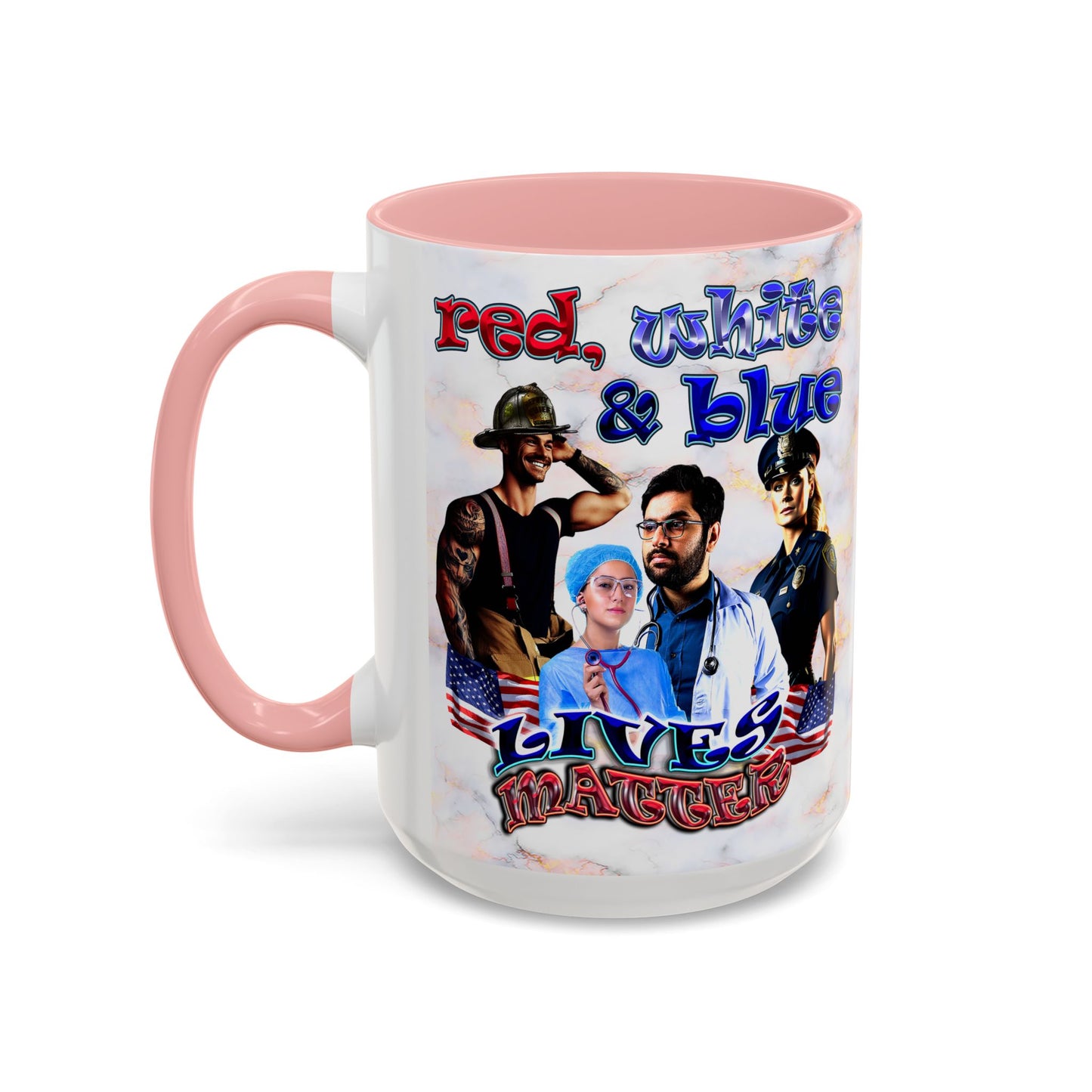 rw&b lives matter - Accent Mug (white marble)