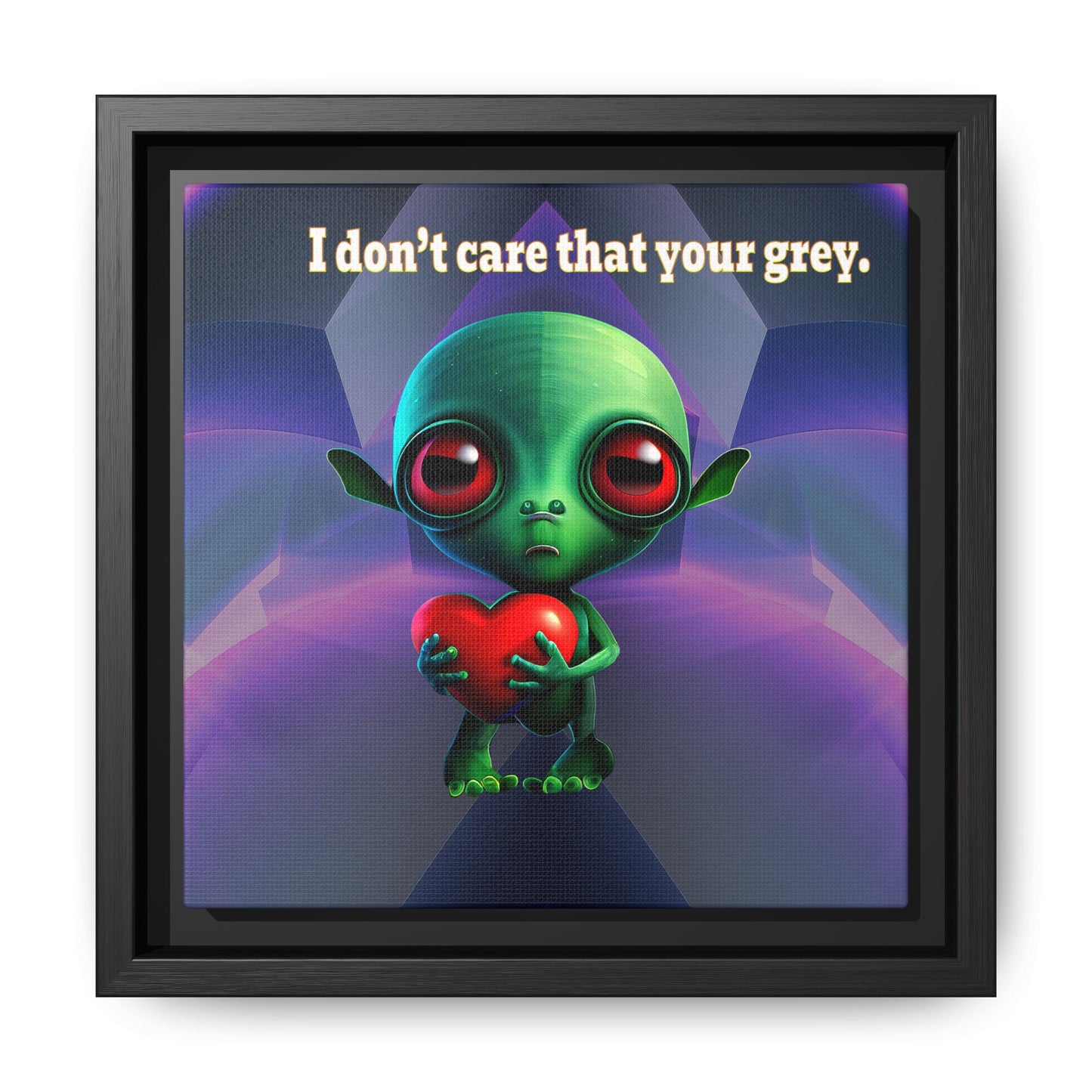 I don't care that your grey - framed canvas art (grey-pink wave)