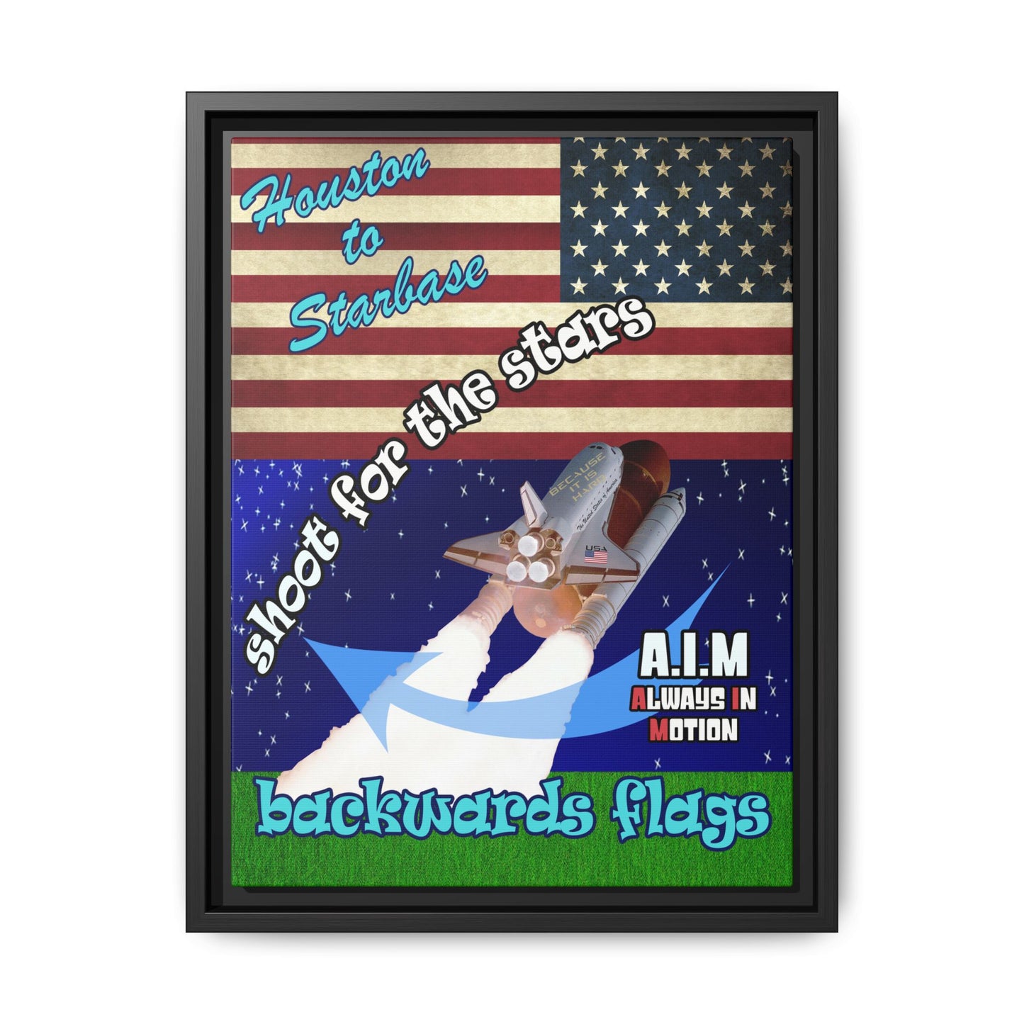 shoot for the stars - framed canvas art ('snoops' background)