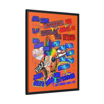 drop the beat - framed canvas art (orange)