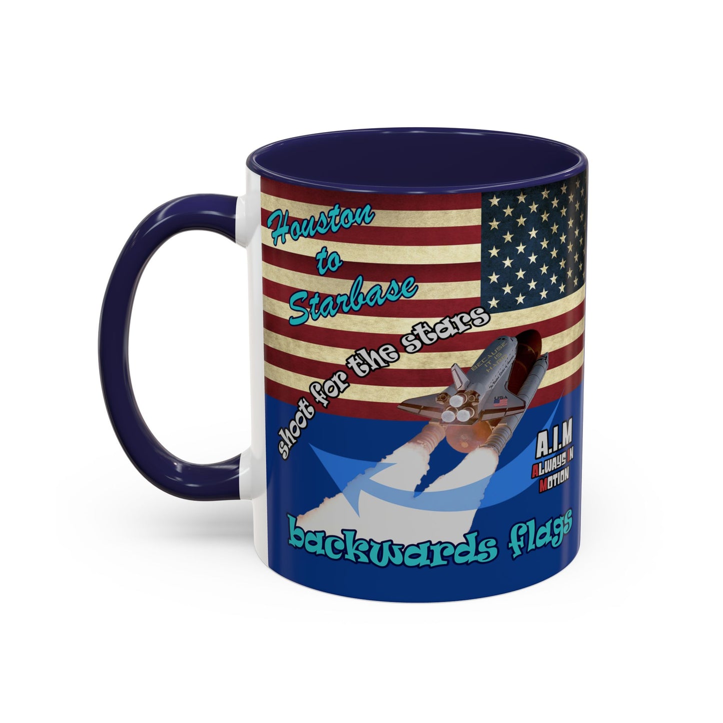 shoot for the stars - Accent Mug (dark blue)