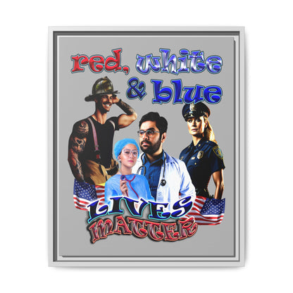 rw&b lives matter - framed canvas art (light grey)