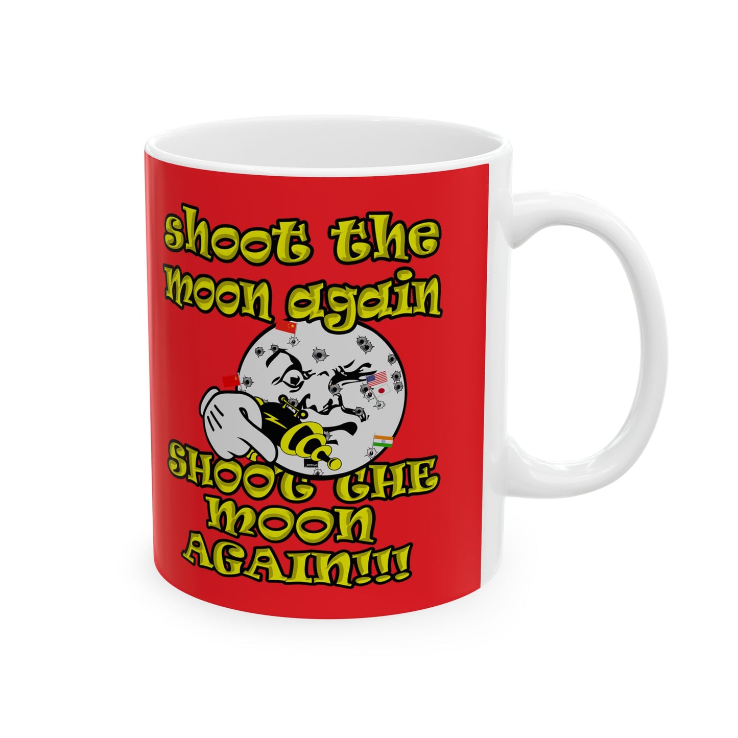 shoot the moon again - White Mug (red)