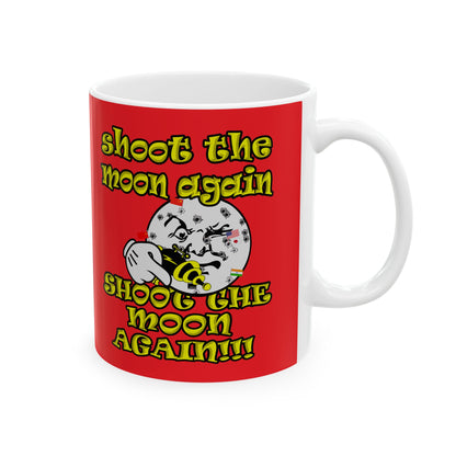 shoot the moon again - White Mug (red)