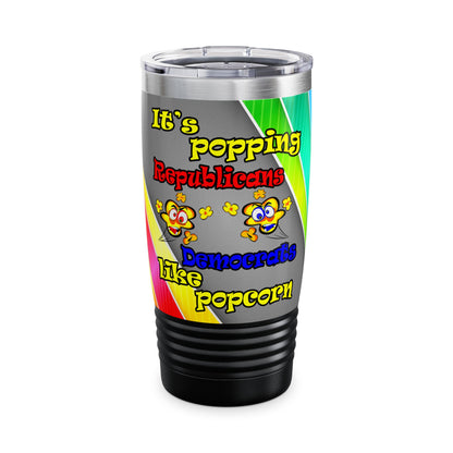 popping like popcorn - Ringneck Tumbler, 20oz (rainbow split)