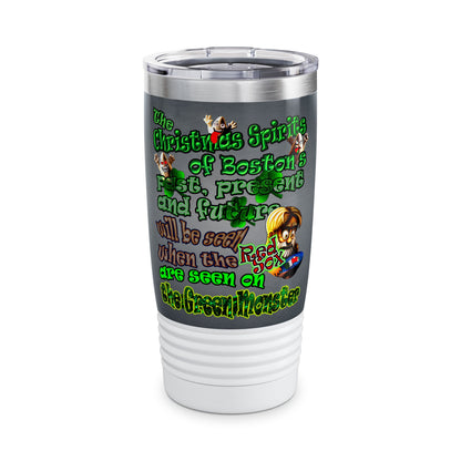 christmas spirits of boston - Ringneck Tumbler, 20oz (grey-light grey)