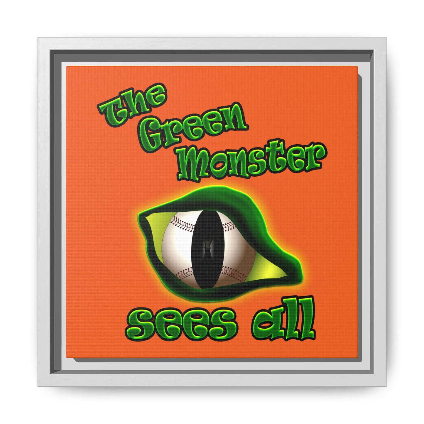 green monster - framed canvas art (orange)