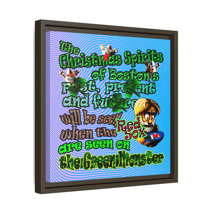 christmas spirits of boston - framed canvas art (light blue-purple wave)