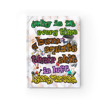 the bum's shit - journal-lined (white marble)