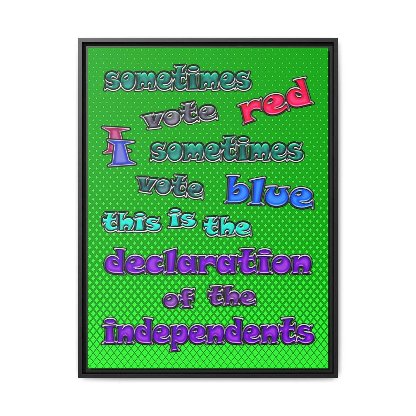 declaration of the independents - framed canvas art (logo green)