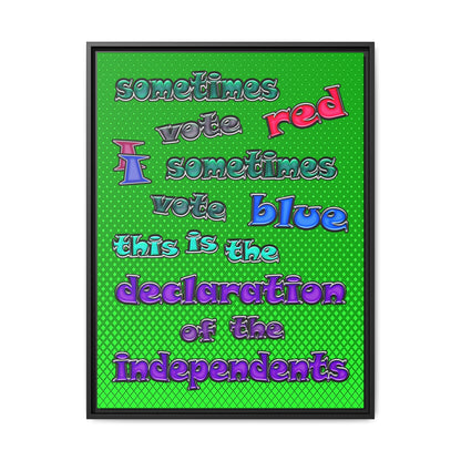 declaration of the independents - framed canvas art (logo green)