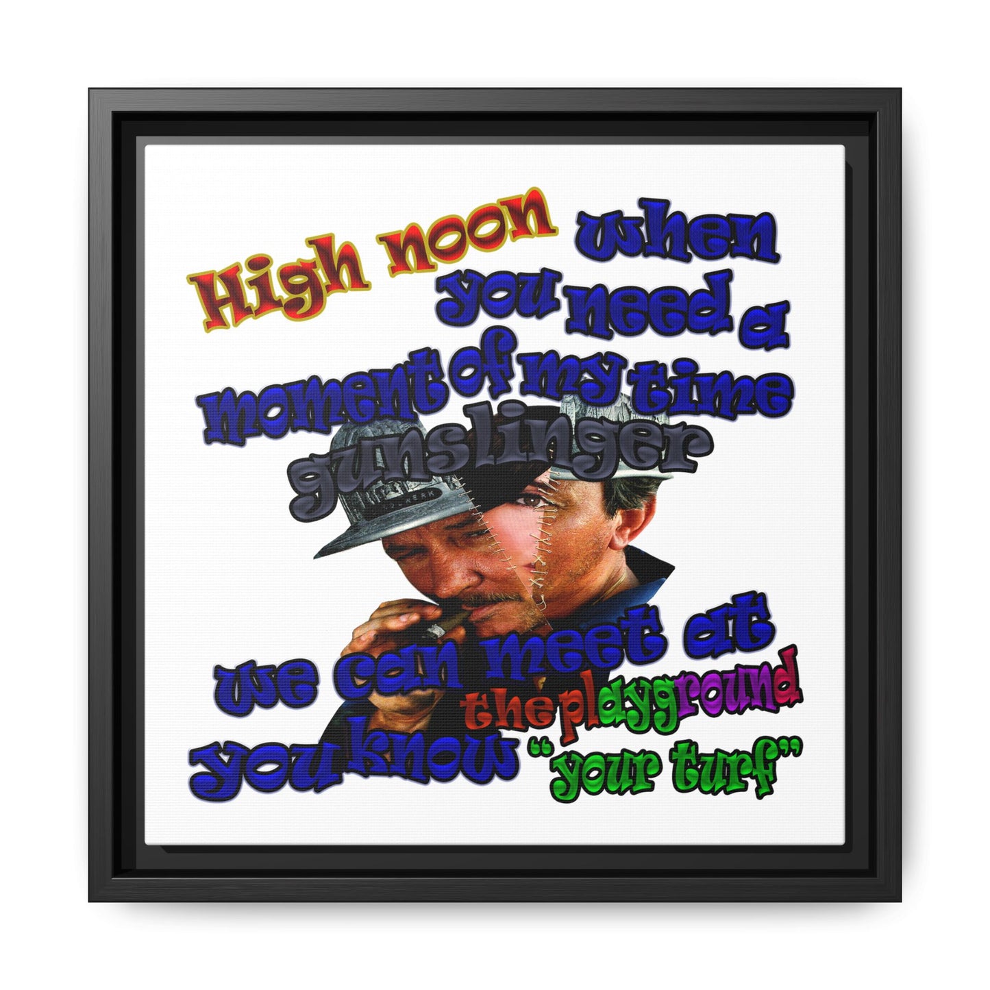 high noon - framed canvas art (white)