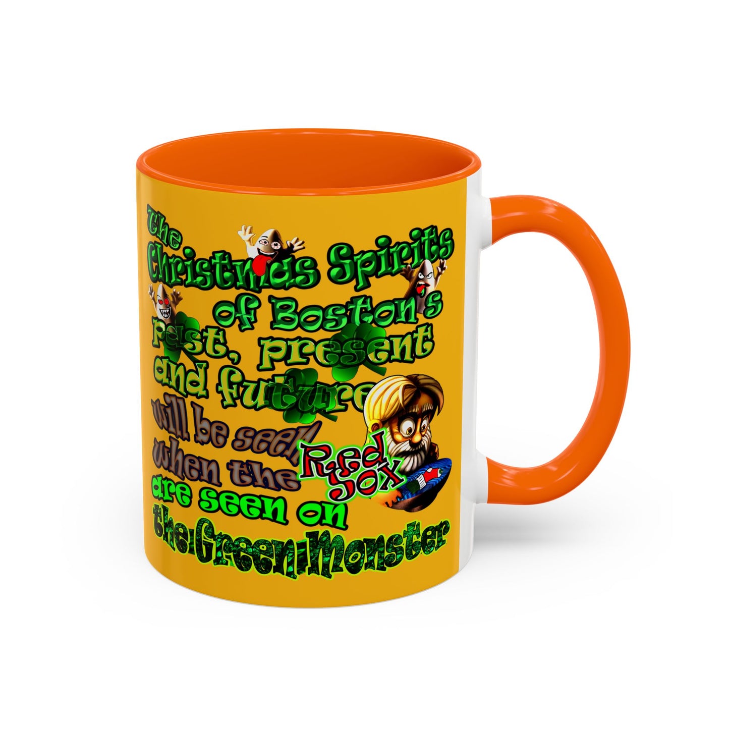christmas spirits of boston - Accent Mug (yellow)