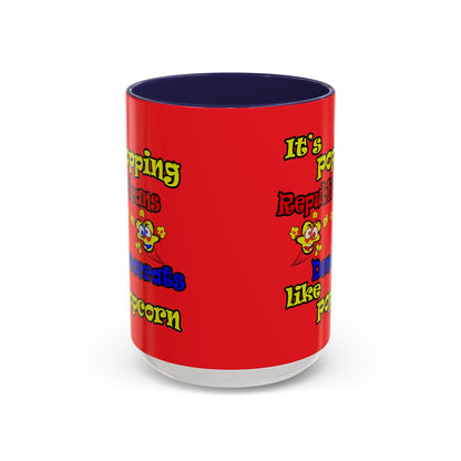 popping like popcorn - Accent Mug (red)