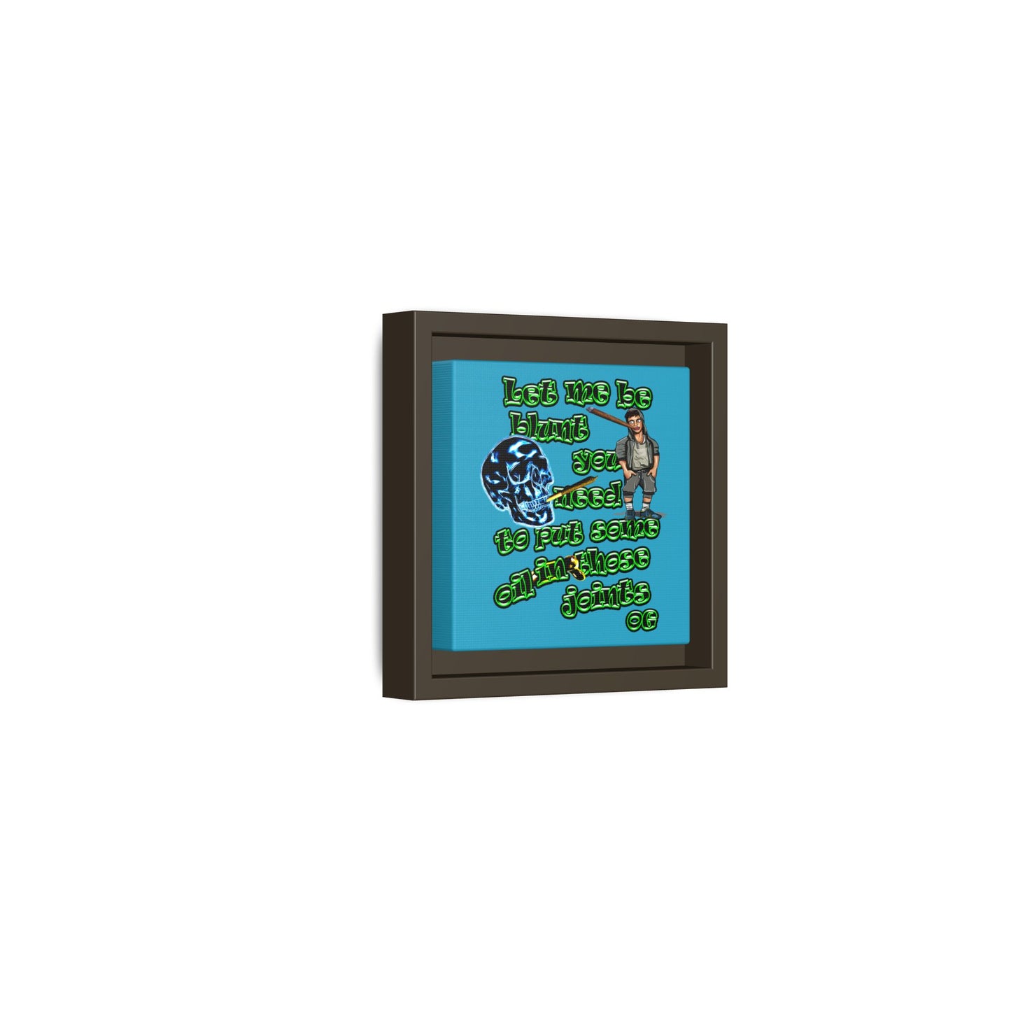 og - framed canvas art (turquoise)