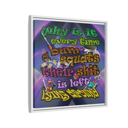 the bum's shit - framed canvas art (grey-pink wave)