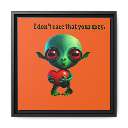 I don't care that your grey - framed canvas art (orange)