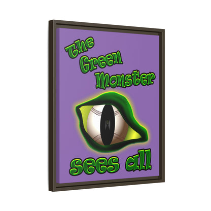 green monster - framed canvas art (light purple)