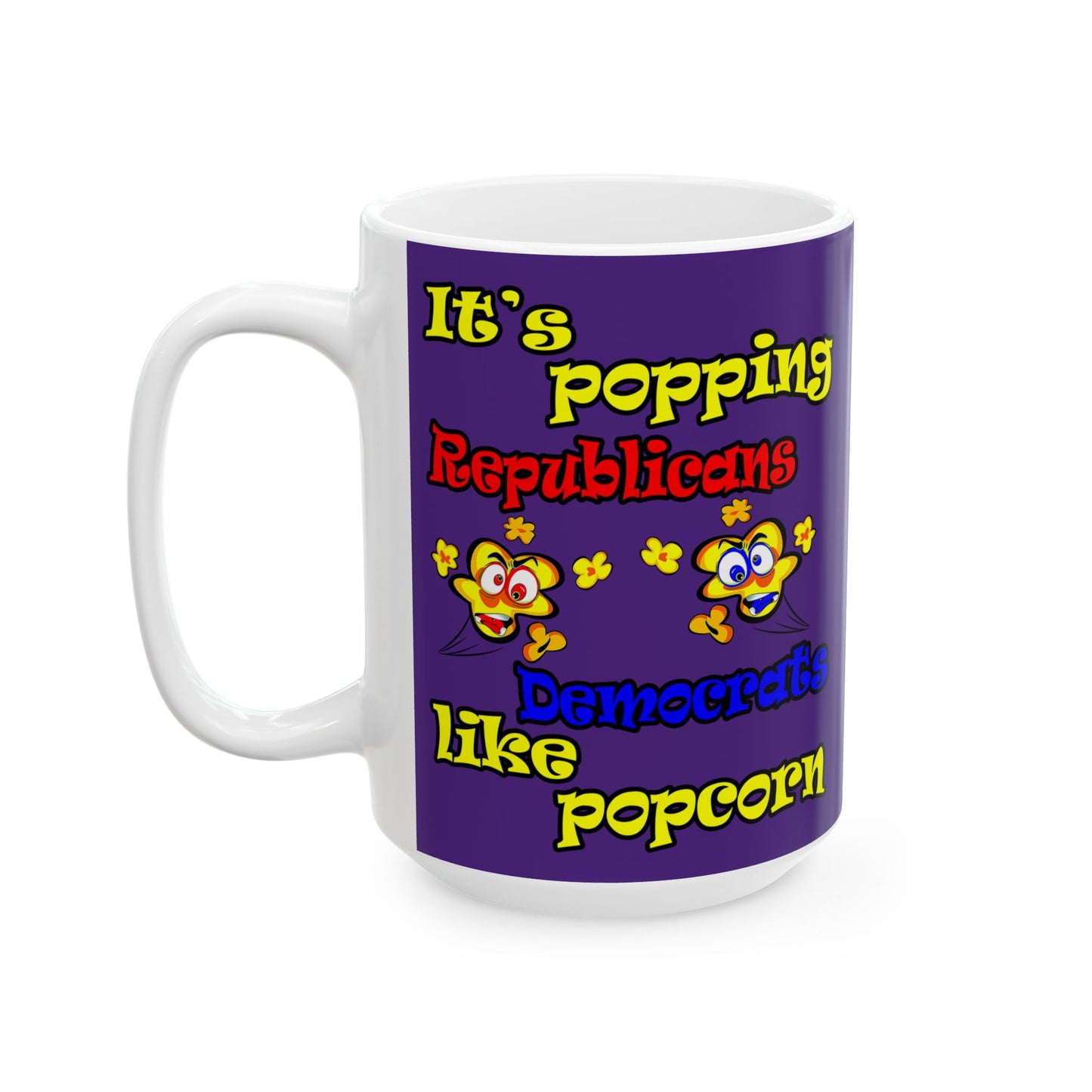 popping like popcorn - White Mug (purple)