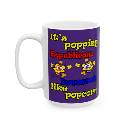 popping like popcorn - White Mug (purple)