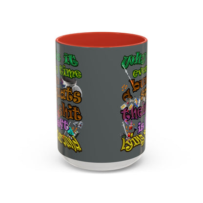 the bum's shit - Accent Mug (dark grey)