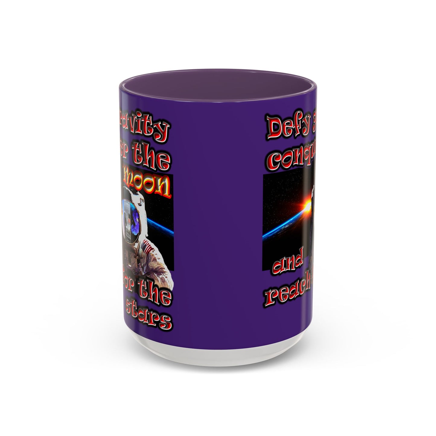 defy conquer reach - Accent Mug (purple)