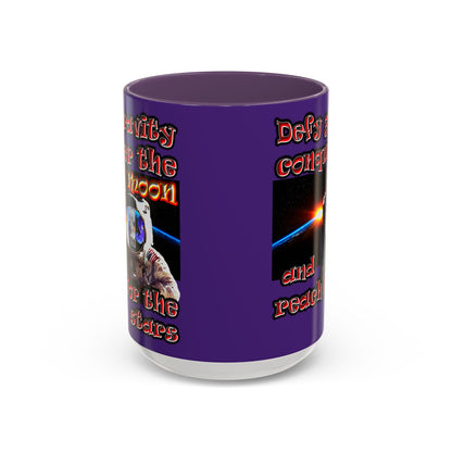 defy conquer reach - Accent Mug (purple)