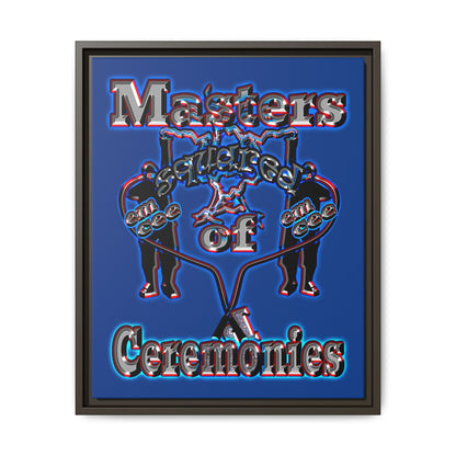 em cee squared - framed canvas art (dark blue)
