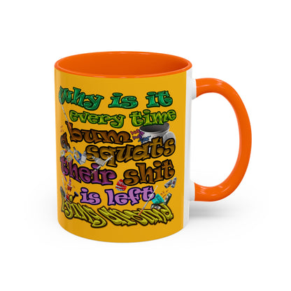 the bum's shit - Accent Mug (yellow)