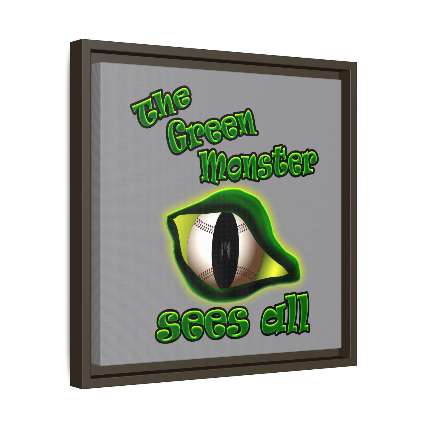 green monster - framed canvas art (grey)