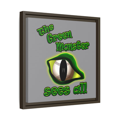 green monster - framed canvas art (grey)