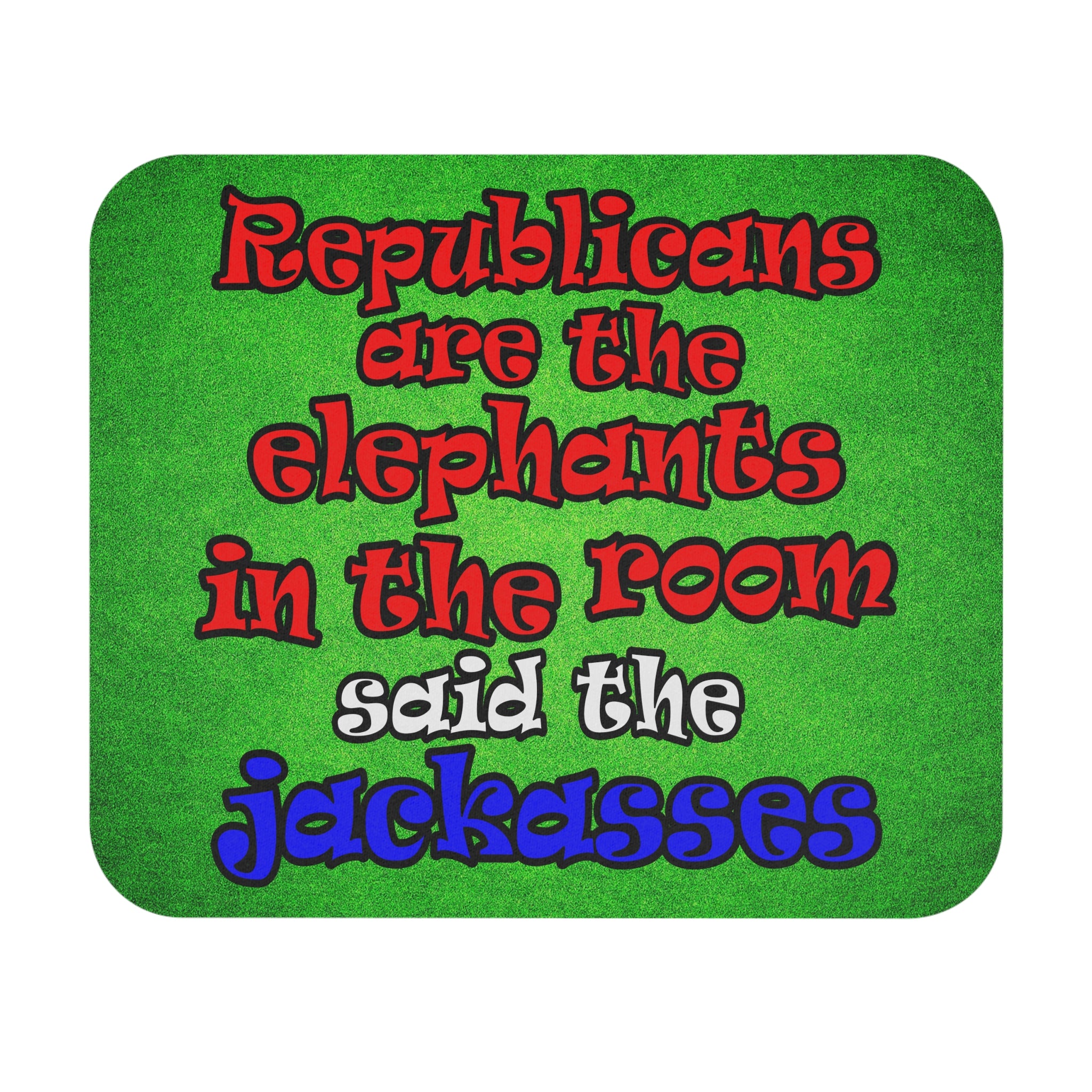 donkeys and elephants - Mouse Pad (Rectangle) (green turf)