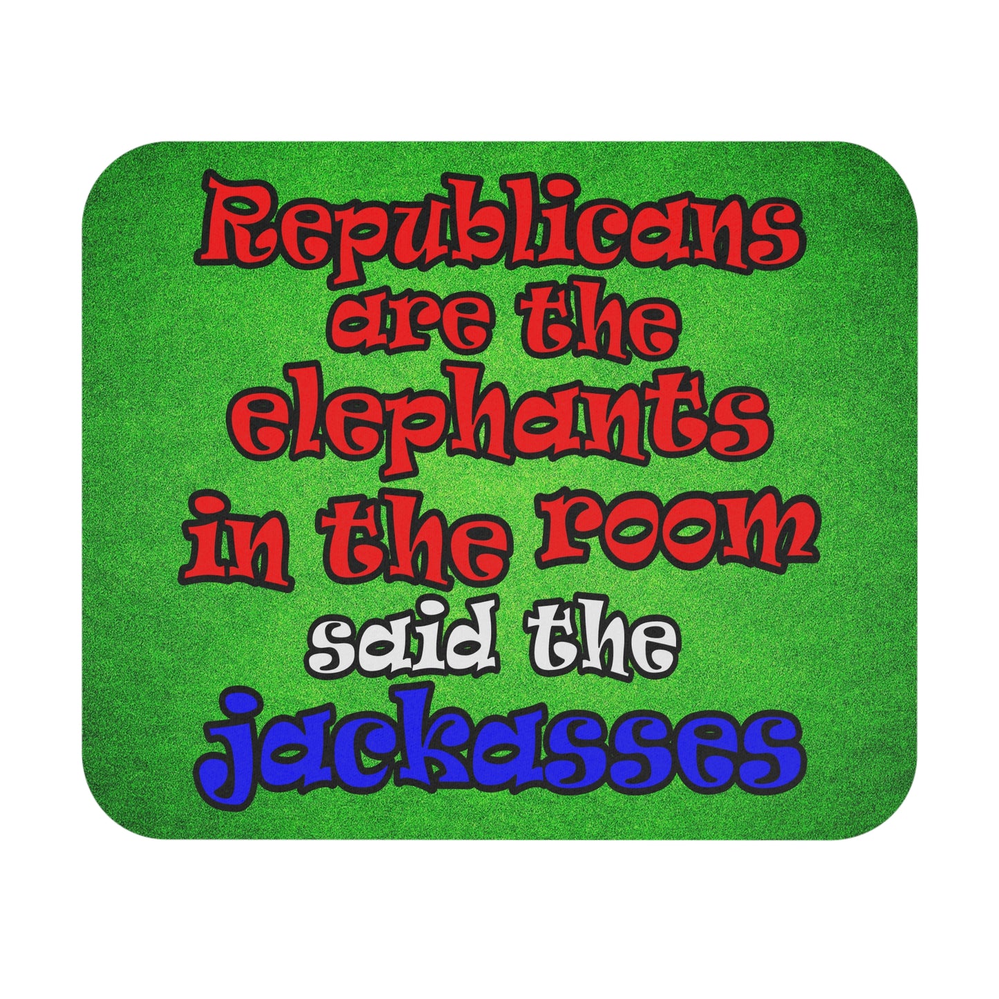 donkeys and elephants - Mouse Pad (Rectangle) (green turf)