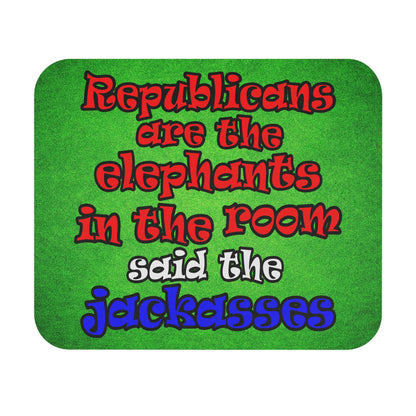 donkeys and elephants - Mouse Pad (Rectangle) (green turf)