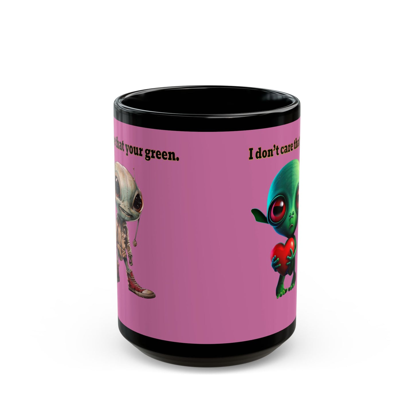 I don't care that your grey - Black Mug (light pink)