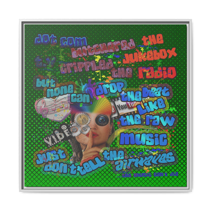 drop the beat - framed canvas art (logo green)