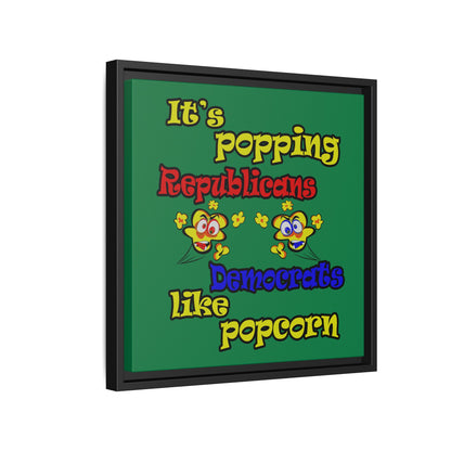 popping like popcorn - framed canvas art (dark green)