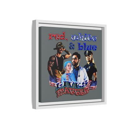 rw&b lives matter - framed canvas art (dark grey)