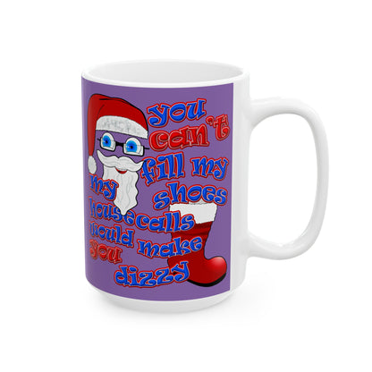 santa's shoes - White Mug (light purple)