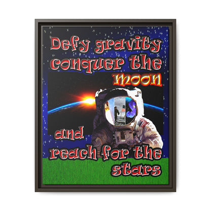defy conquer reach - framed canvas art ('snoops' background)