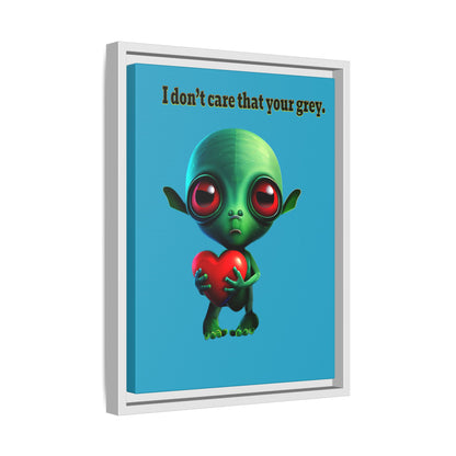 I don't care that your grey - framed canvas art (turquoise)