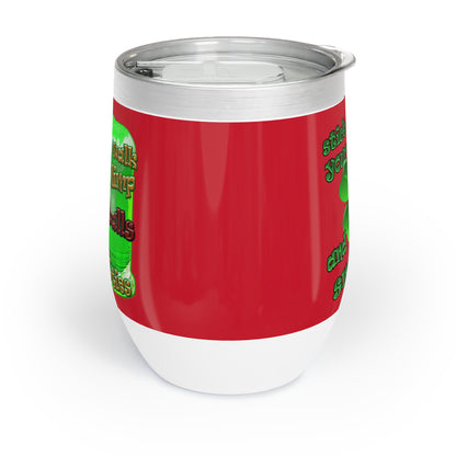 celtics logo - Chill Wine Tumbler (dark red)